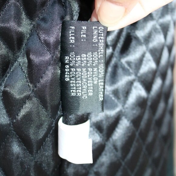 VTG Wilsons Womens Black Fur Lined Suede Leather Parka Coat Jacket Womens - Picture 16 of 16